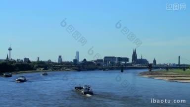 莱茵河畔科隆科隆的货船